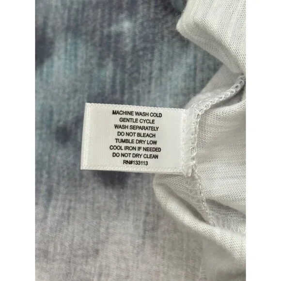 Lisa Todd Long Sleeve Soft Top Blue Gray White Cotton Womens Size S - Picture 8 of 8